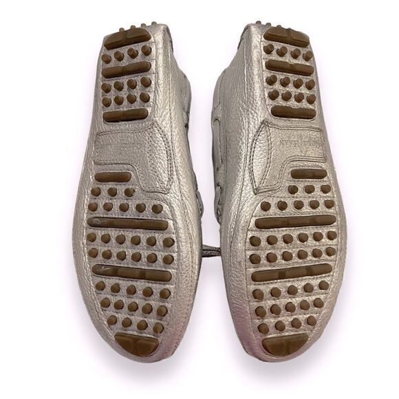 Cole Haan Metallic Silver Driving Moccasin Loafers - Picture 4 of 7